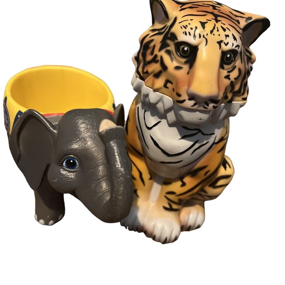 Ringling Brothers Circus The Greatest Show On Earth Elephant And Tiger Mug Set - Picture 7 of 7